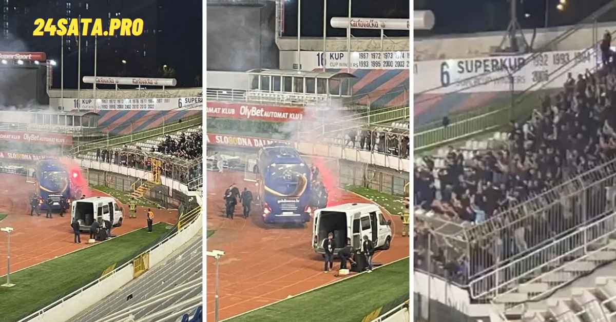 VIDEO Plavo slavlje na Poljudu Dinamovci autobusom stigli kod Boysa, igrači su zapalili baklje